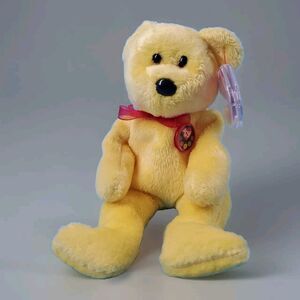 TY Beanie Baby TRADEE Bear Internet Exclusive Beanbag Plush Stuffed Teddy Yellow